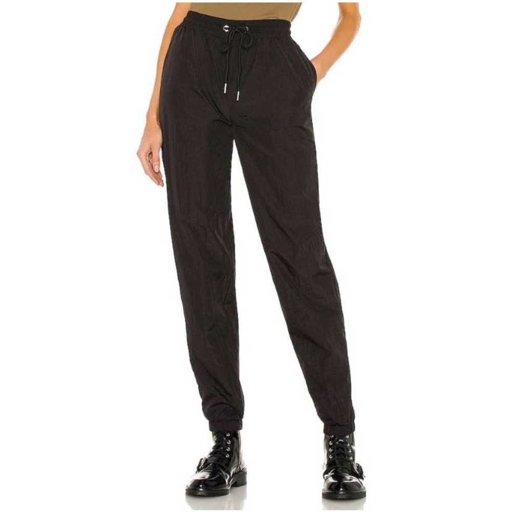 LNA Black High Rise Nylon Tracksuit Jogger Pant size S